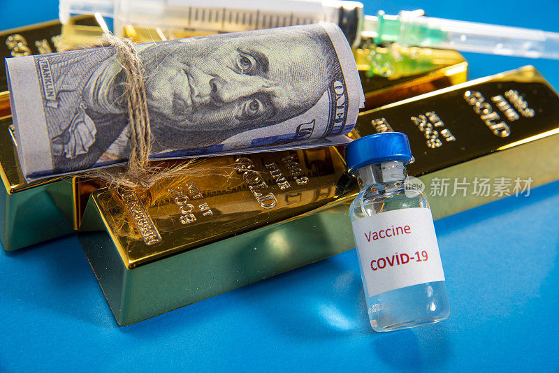 Dollar, gold and coronavirus vaccine .